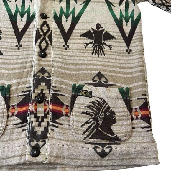 Polo by Ralph Lauren Shawl Collar Navajo Western Print Knit Cardigan Sweater, M - Picture 10 of 14